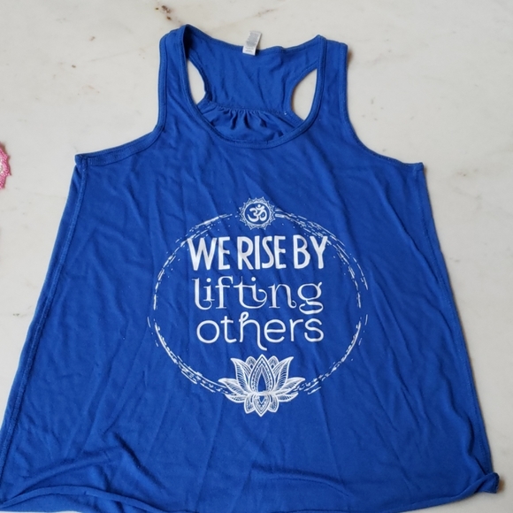 Bella Canvas Tops - Blue tank We rise by lifting others size m